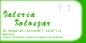 valeria koloszar business card